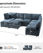 Victoria Oversized Modular Sectional Sofa with Hidden Storage and Removable Slipcovers