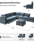 Victoria Oversized Modular Power Reclining Sectional Sofa with Hidden Storage