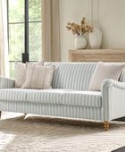 4-Piece Striped Farmhouse Living Room Set (Sofa, Loveseat, Recliner & Lift-Top Coffee Table