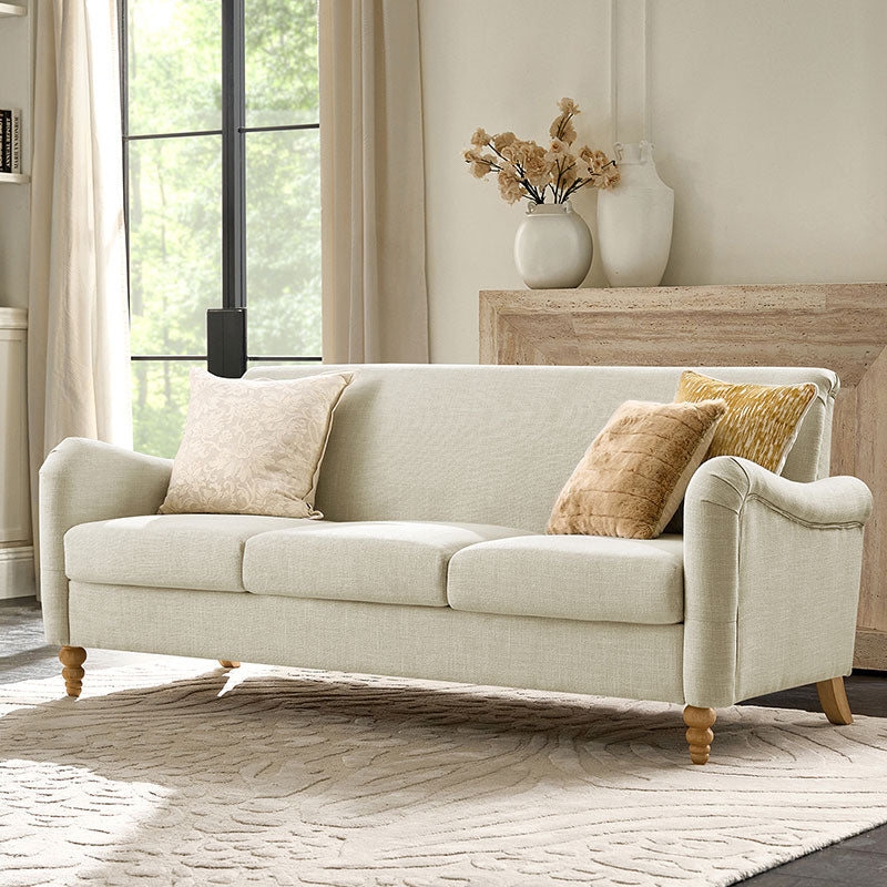 4-Piece Striped Farmhouse Living Room Set (Sofa, Loveseat, Recliner & Lift-Top Coffee Table