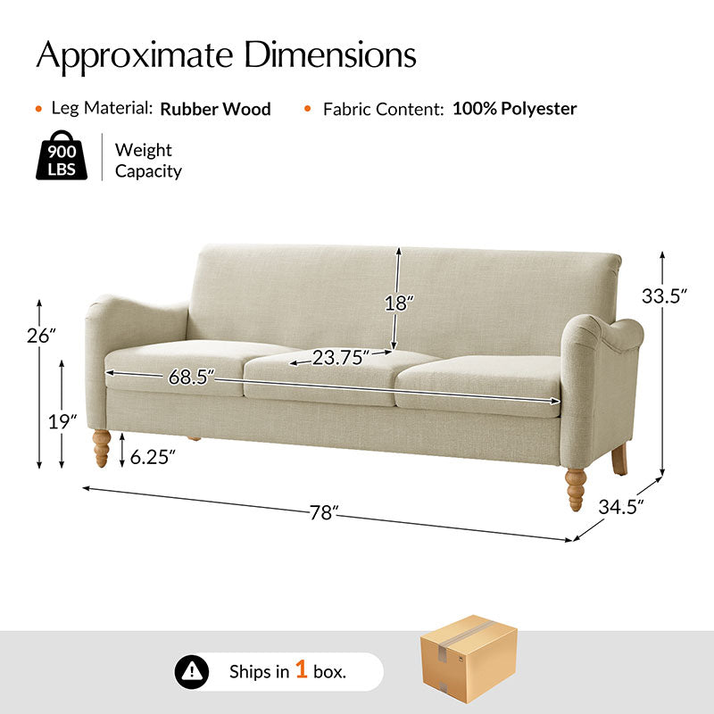 4-Piece Striped Farmhouse Living Room Set (Sofa, Loveseat, Recliner & Lift-Top Coffee Table