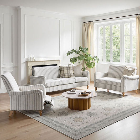 Striped Farmhouse Living Room Set