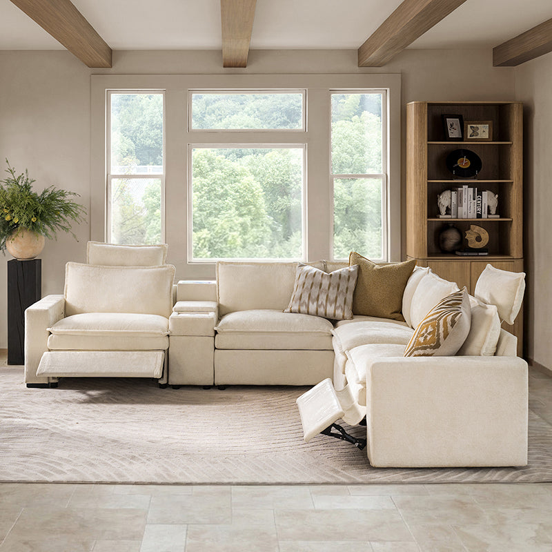 Modern Modular Power Reclining & Standing Coffee Table Living Room Set