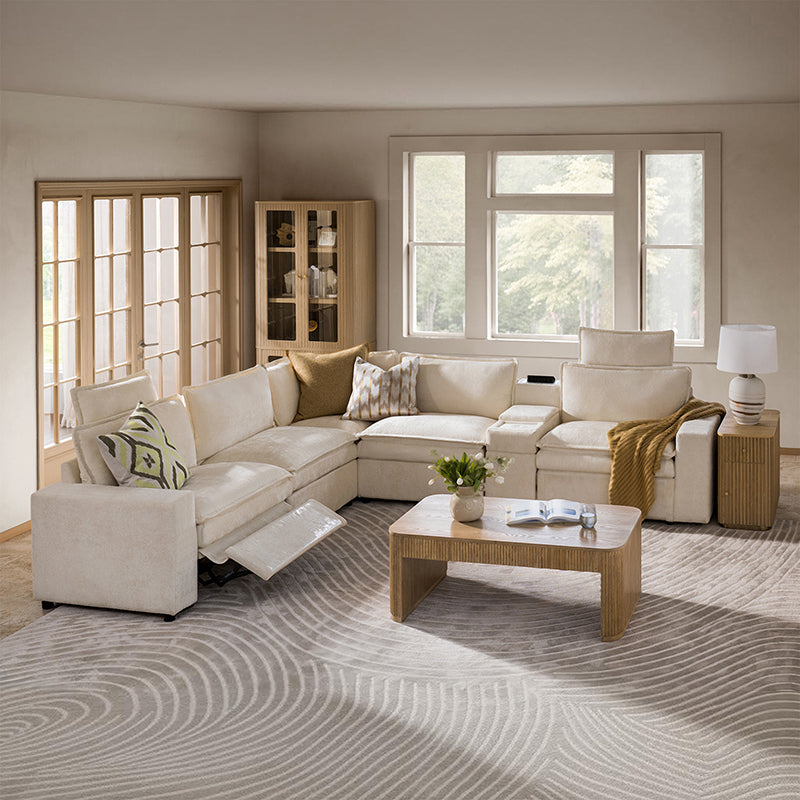 Modern Modular Power Reclining & Standing Coffee Table Living Room Set