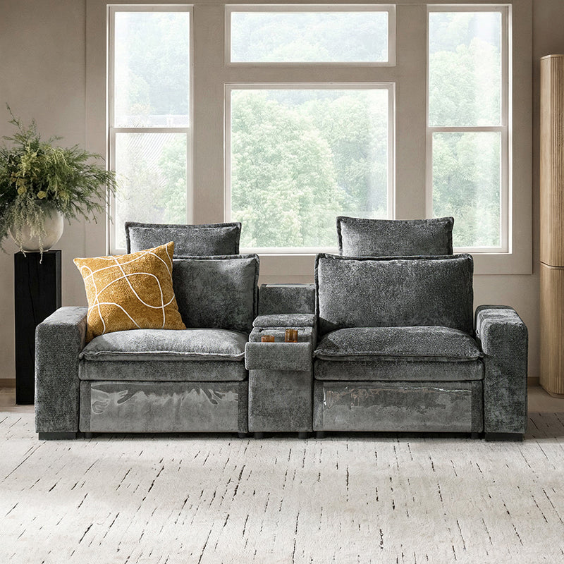 Modern Modular Power Reclining & Standing Coffee Table Living Room Set