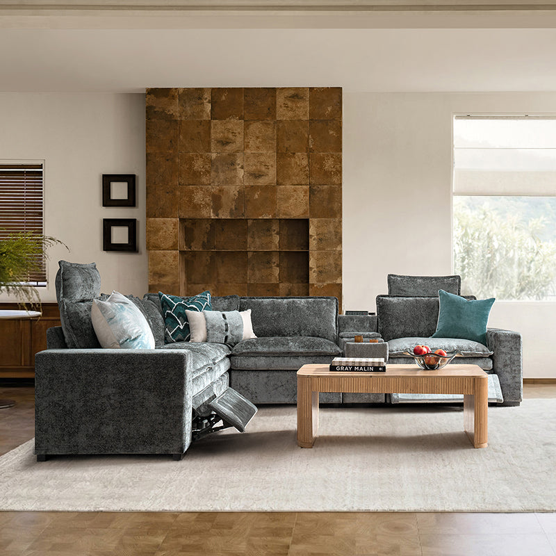 Modern Modular Power Reclining & Standing Coffee Table Living Room Set