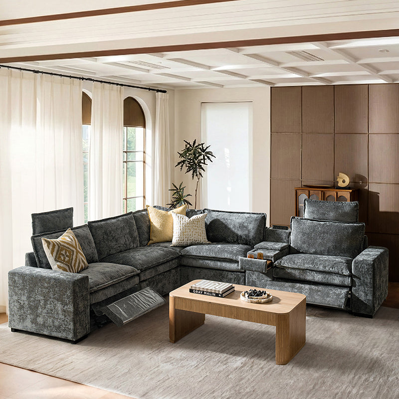 Modern Modular Power Reclining & Standing Coffee Table Living Room Set