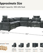 Modern Modular Power Reclining & Standing Coffee Table Living Room Set