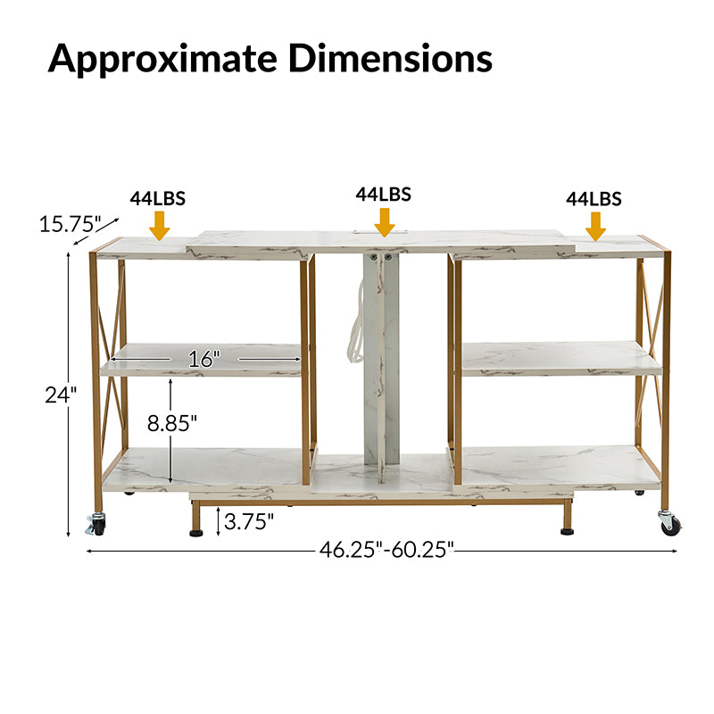 Paula Flexible TV Stand with Power Outlets