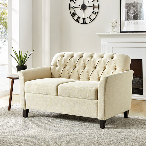 Estrella 51.5" Wide Transitional Style Button-Tufted Loveseat