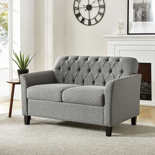 Estrella 51.5" Wide Transitional Style Button-Tufted Loveseat