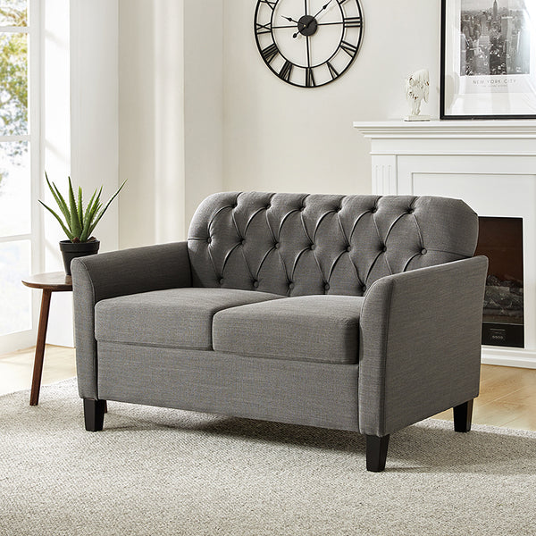 Estrella 51.5" Wide Transitional Style Button-Tufted Loveseat