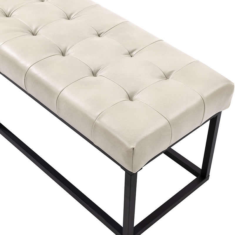 Rosana Multifunctional Use Genuine Leather Top Cushion Bench