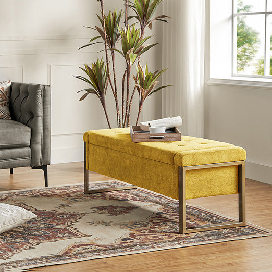 Flora Modern Upholstered Flip Top Storage Bench