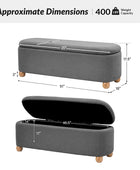 Gabino Functional Storage Bench with Solid Wood Legs and Waterproof Fabric