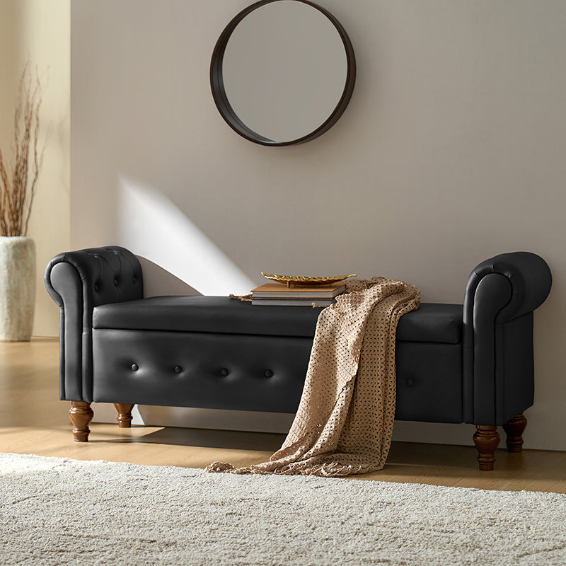 Basilio Elegance Storage Bench for Bedroom with Button-tufted