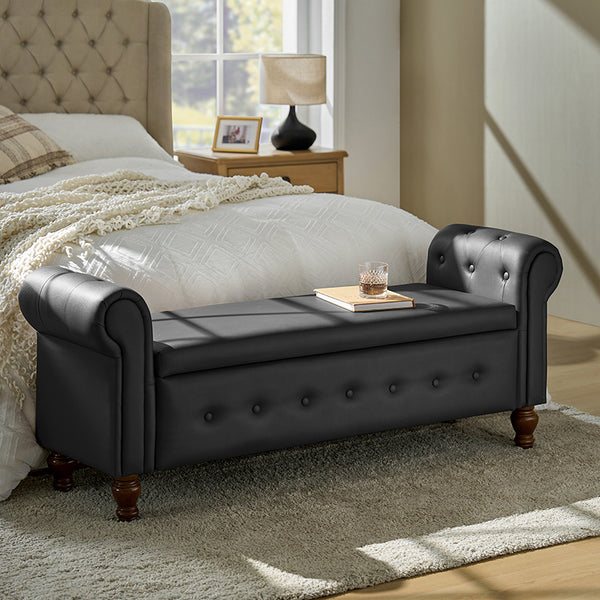 Basilio Elegance Storage Bench for Bedroom with Button-tufted