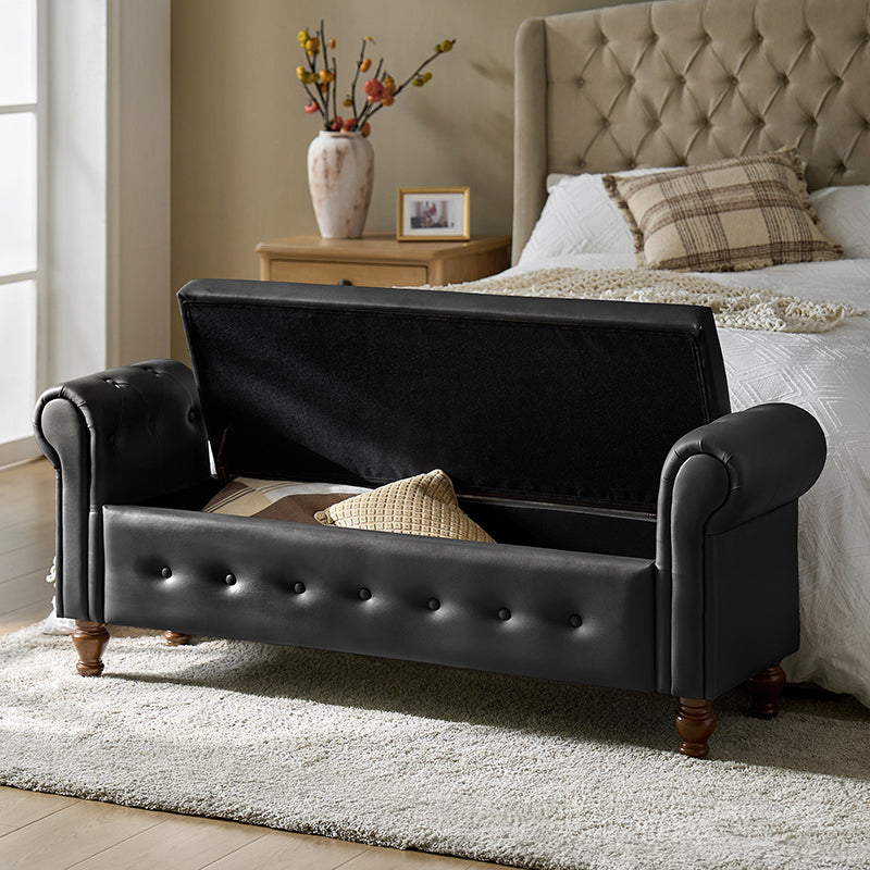 Basilio Elegance Storage Bench for Bedroom with Button-tufted