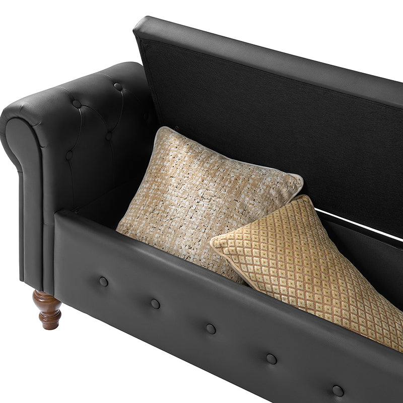 Basilio Elegance Storage Bench for Bedroom with Button-tufted