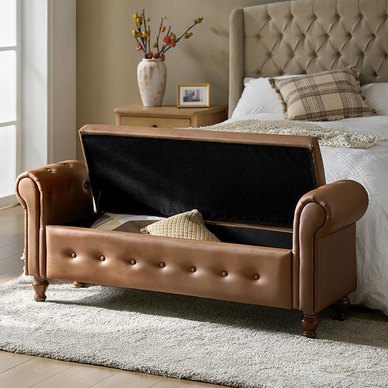 Basilio Elegance Storage Bench for Bedroom with Button-tufted