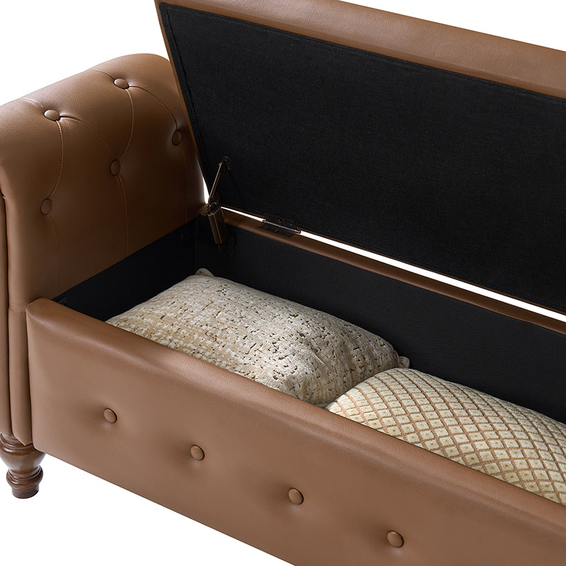 Basilio Elegance Storage Bench for Bedroom with Button-tufted