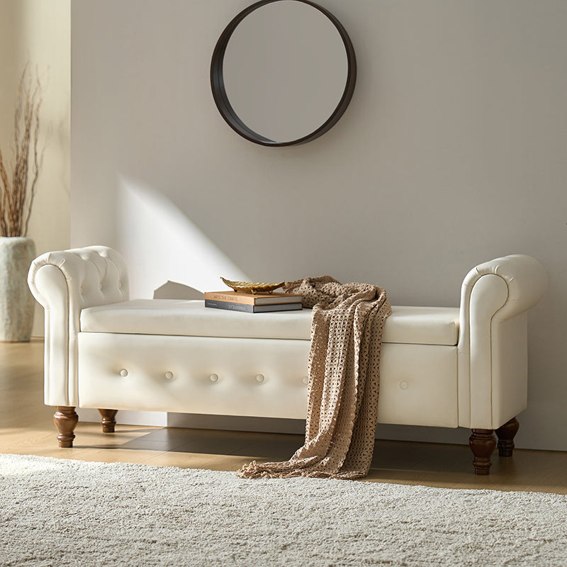 Basilio Elegance Storage Bench for Bedroom with Button-tufted