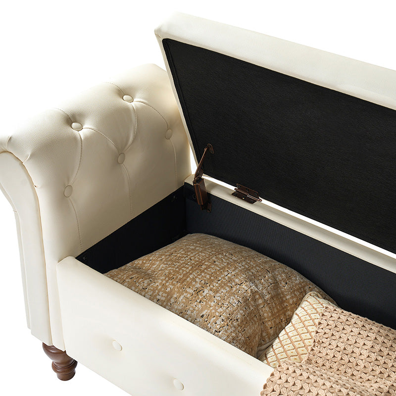 Basilio Elegance Storage Bench for Bedroom with Button-tufted