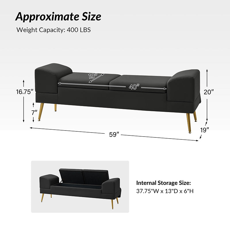 Gaston Entryway Bench with a Built-in USB charging port