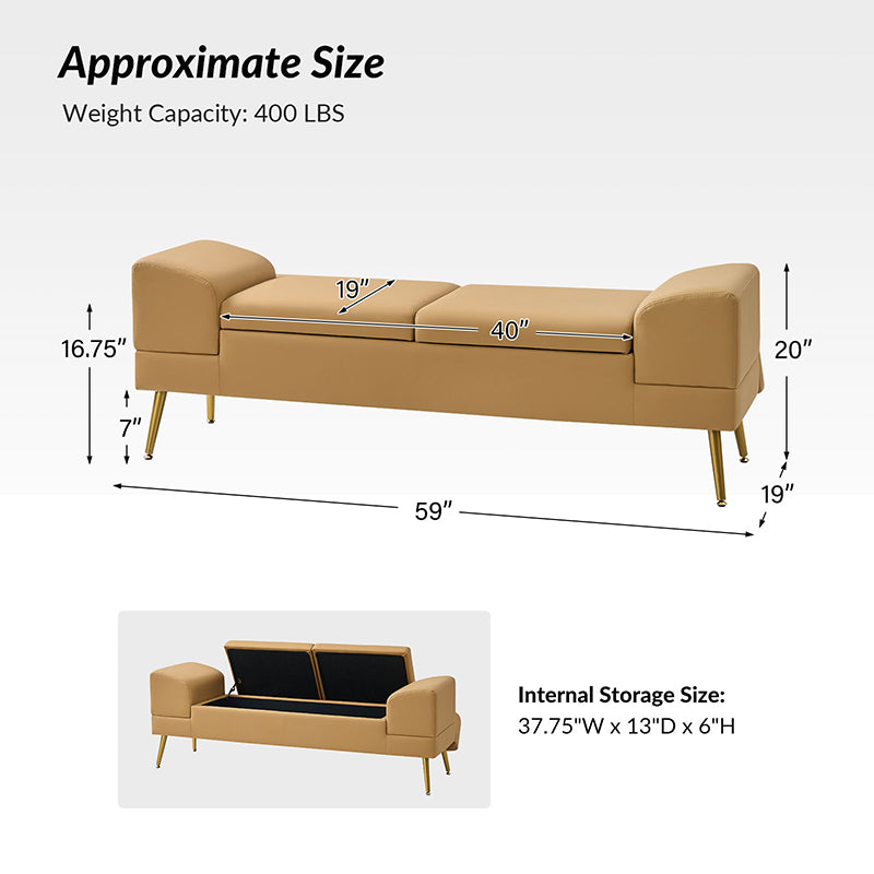 Gaston Entryway Bench with a Built-in USB charging port