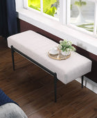 Clara Chenille Fabric Modern Style Bench