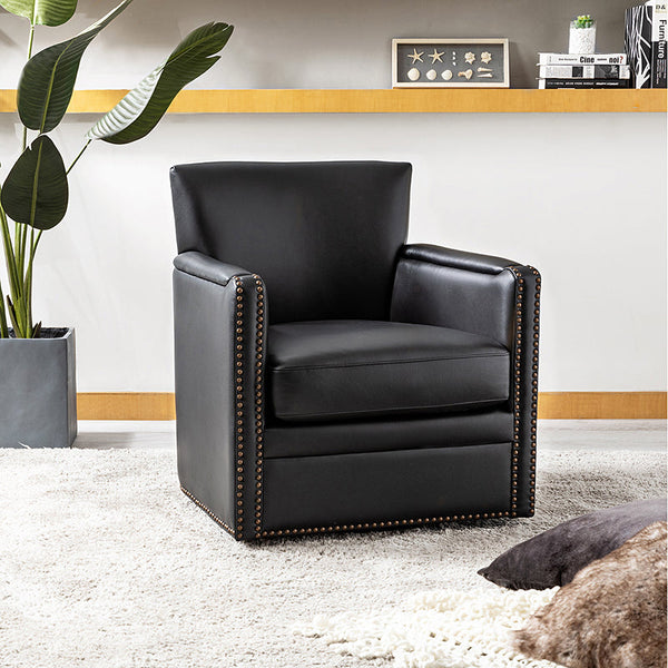 Gloria Genuine Leather 360 Degree Swivel Chair: Versatile for Living Room And Bedroom, Office