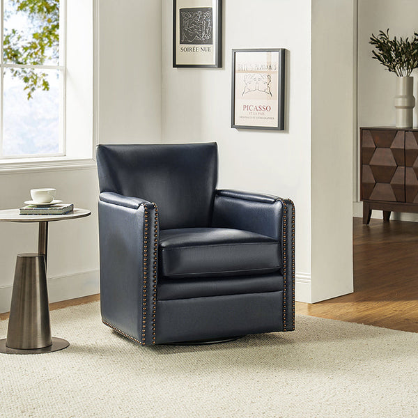 Gloria Genuine Leather 360 Degree Swivel Chair: Versatile for Living Room And Bedroom, Office