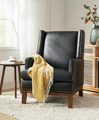 Rosa Genuine Leather Mid-Century Modern Style Accent Chair