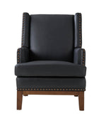 Rosa Genuine Leather Mid-Century Modern Style Accent Chair