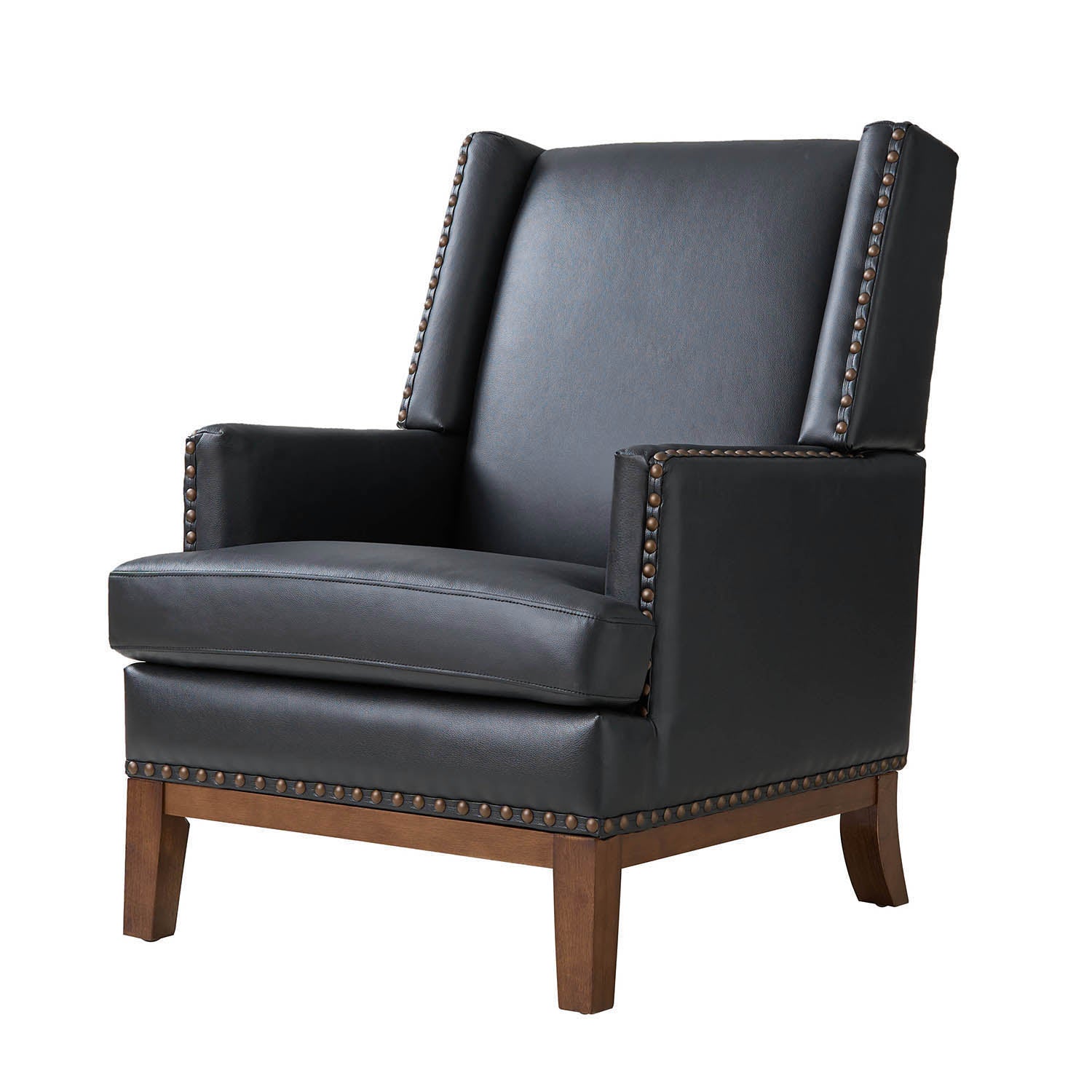 Rosa Genuine Leather Mid-Century Modern Style Accent Chair