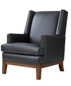 Rosa Genuine Leather Mid-Century Modern Style Accent Chair