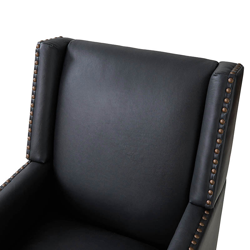 Rosa Genuine Leather Mid-Century Modern Style Accent Chair