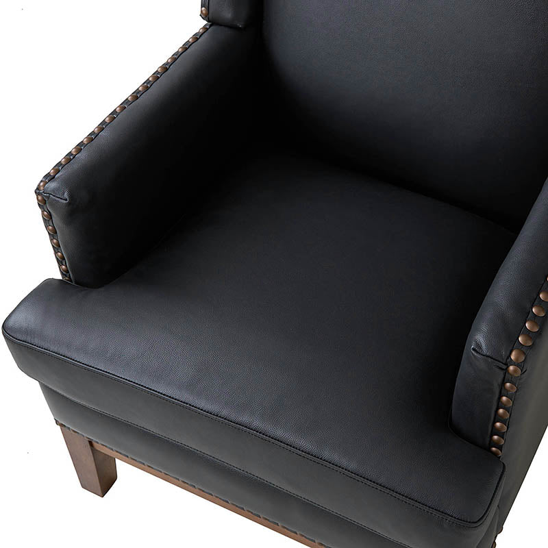 Rosa Genuine Leather Mid-Century Modern Style Accent Chair