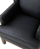 Rosa Genuine Leather Mid-Century Modern Style Accent Chair