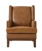 Rosa Genuine Leather Mid-Century Modern Style Accent Chair