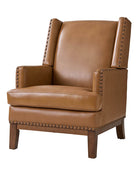 Rosa Genuine Leather Mid-Century Modern Style Accent Chair