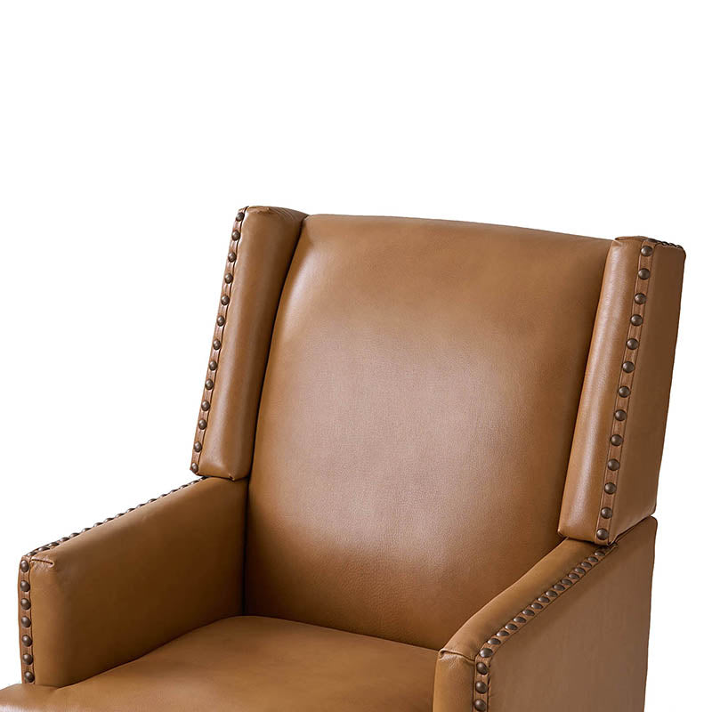 Rosa Genuine Leather Mid-Century Modern Style Accent Chair