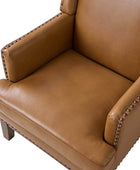 Rosa Genuine Leather Mid-Century Modern Style Accent Chair