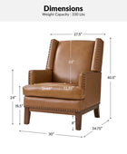 Rosa Genuine Leather Mid-Century Modern Style Accent Chair