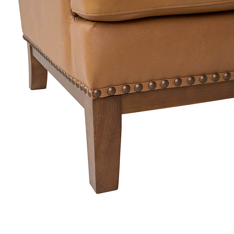 Rosa Genuine Leather Mid-Century Modern Style Accent Chair