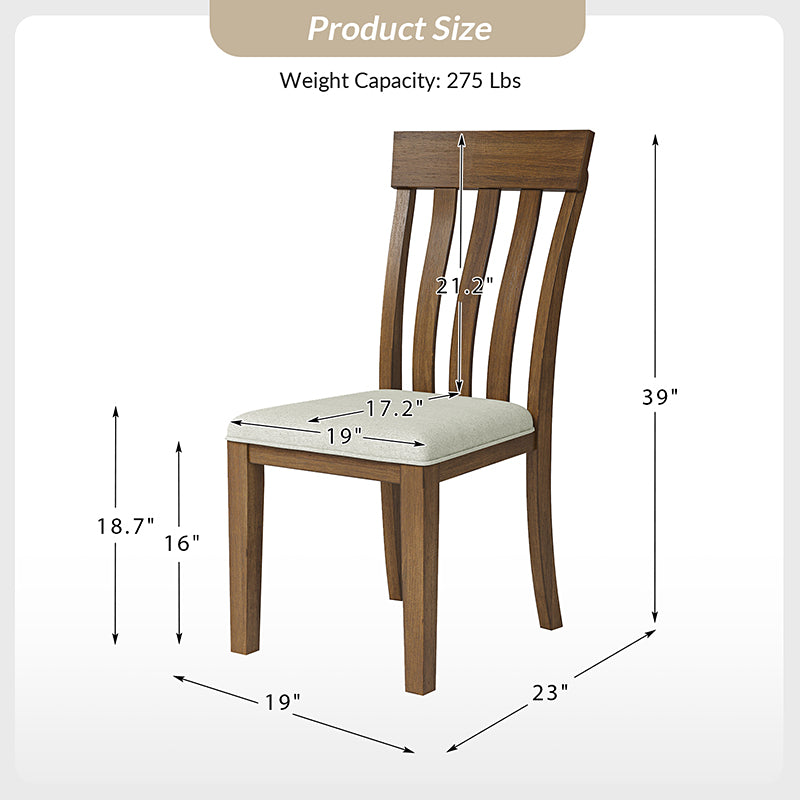 Filipa Rustic Modern Farmhouse Solid Wood Dining Chair