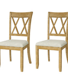 Amaya Rustic Modern Farmhouse Solid Wood Dining Chair,Set of 2