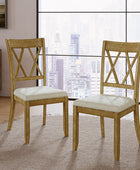 Amaya Rustic Modern Farmhouse Solid Wood Dining Chair,Set of 2