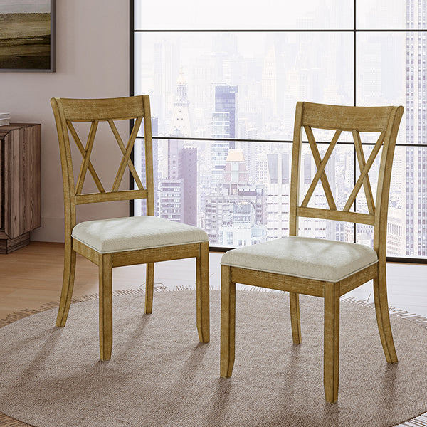 Amaya Rustic Modern Farmhouse Solid Wood Dining Chair,Set of 2
