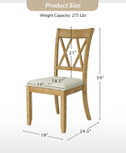 Amaya Rustic Modern Farmhouse Solid Wood Dining Chair,Set of 2